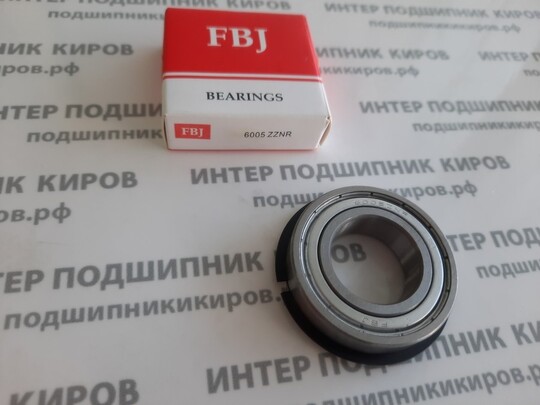6005ZZNR (50105ZZ) FBJ (25*47*12) подшипник шариковый с проточкой